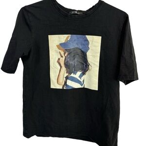 Retro YQ Fashion Super Soft High End Photo Black T-Shirt Women’s S MINTY